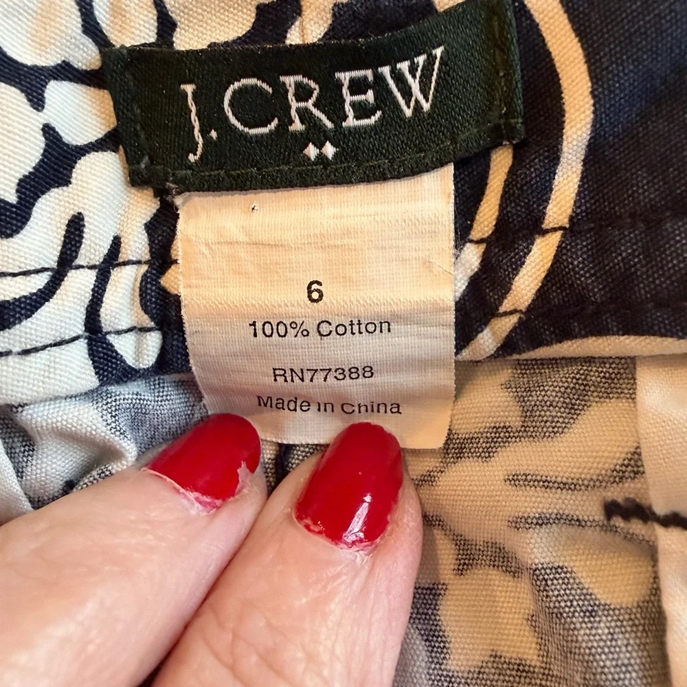 J. Crew Navy and White Patterned Mini Skirt - Picture 3 of 3